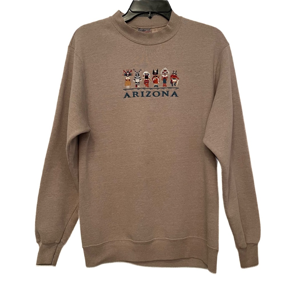 ONEITA‎ Arizona Native American Hopi Kachina Dolls Sweatshirt Mens Womens Medium